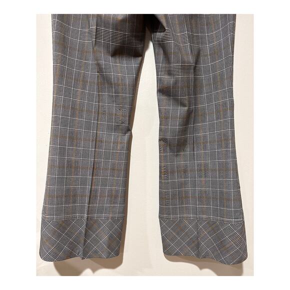 Robert Rodriguez Plaid Crop Flare-Hem Tailored Trousers Size 4 Mid Rise Dressy - Picture 13 of 15